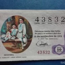Lotería Nacional: DECIMO DE LOTERIA DE 1972 SORTEO 36. Lote 56612417