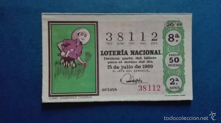 National Spanish Lottery: decimo de loteria de 1969 sorteo 20