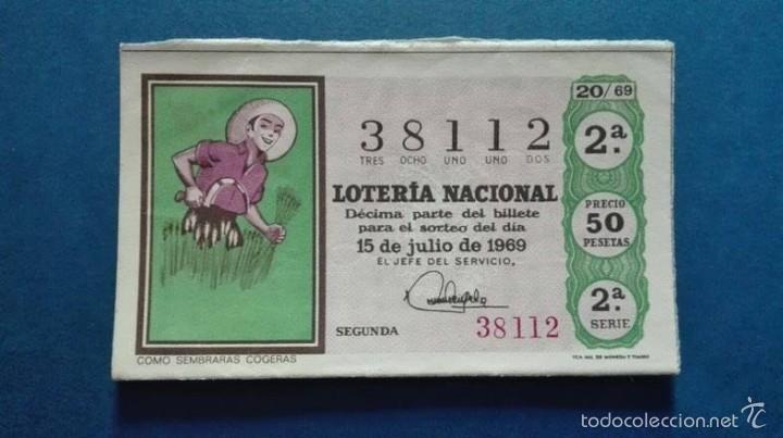 National Spanish Lottery: decimo de loteria de 1969 sorteo 20