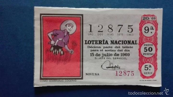 National Spanish Lottery: decimo de loteria de 1969 sorteo 20