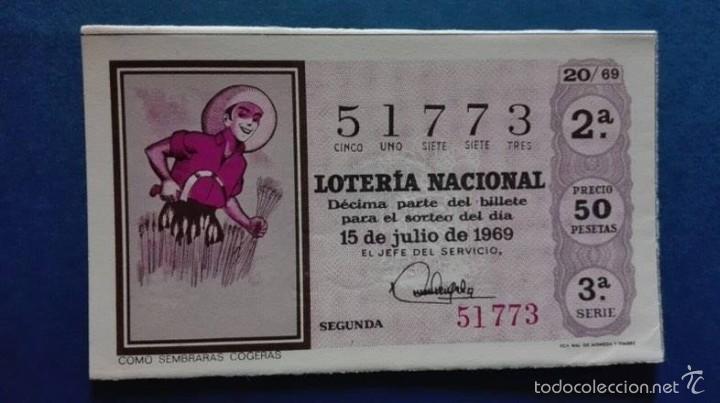 National Spanish Lottery: decimo de loteria de 1969 sorteo 20