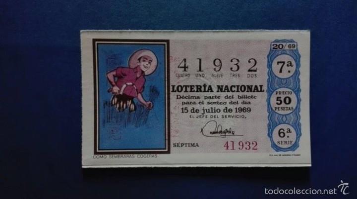 National Spanish Lottery: decimo de loteria de 1969 sorteo 20