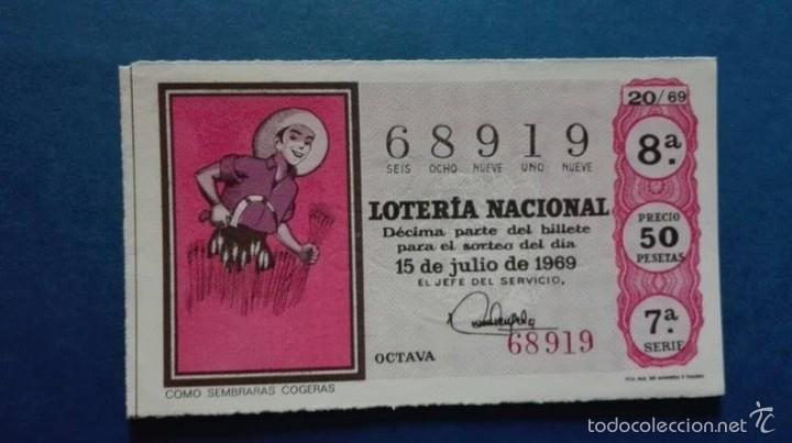 National Spanish Lottery: decimo de loteria de 1969 sorteo 20