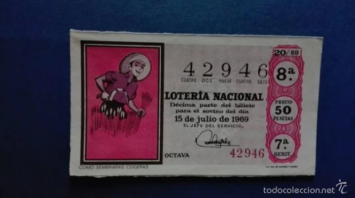 National Spanish Lottery: decimo de loteria de 1969 sorteo 20