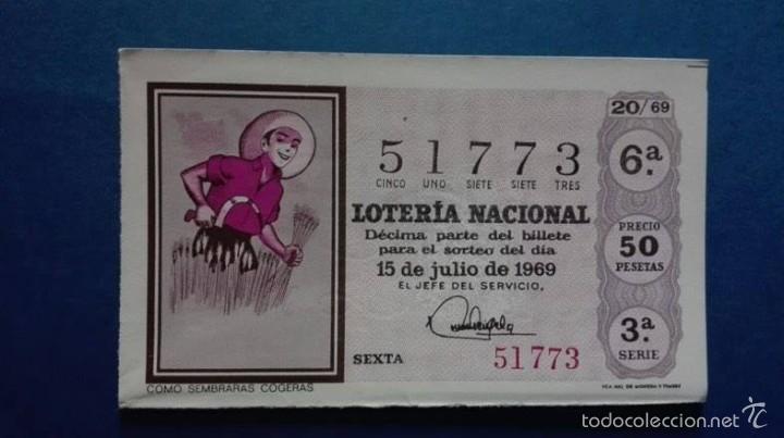 National Spanish Lottery: decimo de loteria de 1969 sorteo 20