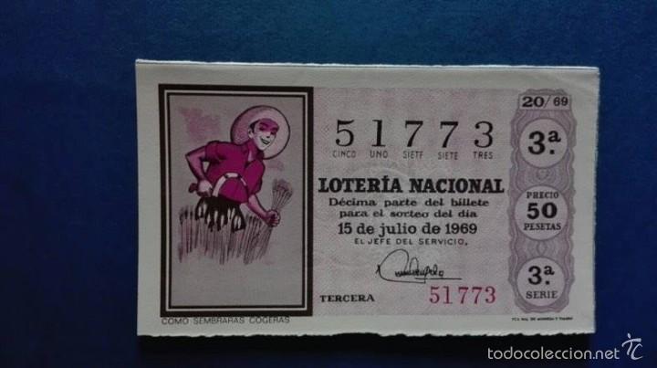 National Spanish Lottery: decimo de loteria de 1969 sorteo 20