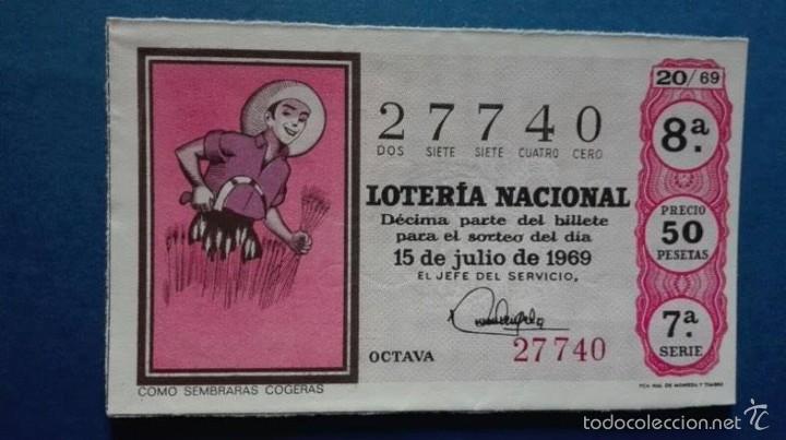 National Spanish Lottery: decimo de loteria de 1969 sorteo 20