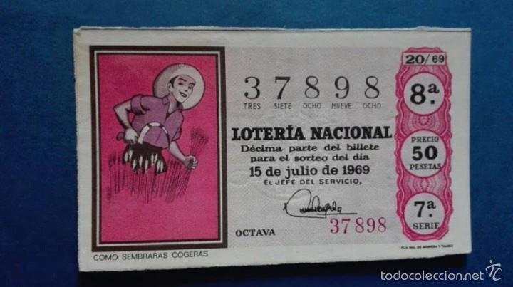 National Spanish Lottery: decimo de loteria de 1969 sorteo 20