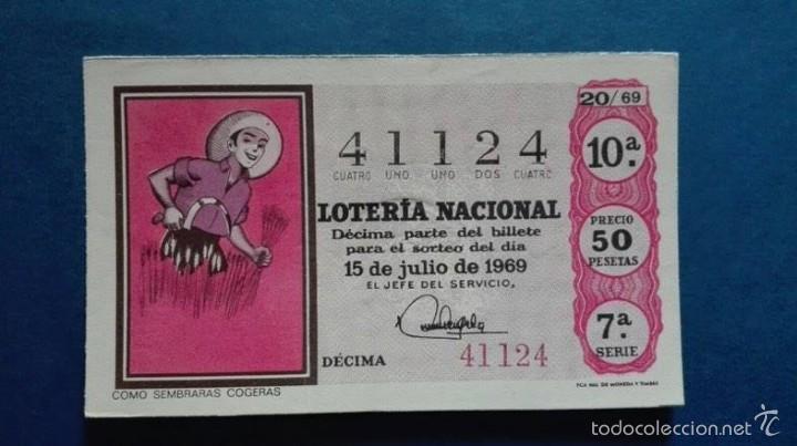 National Spanish Lottery: decimo de loteria de 1969 sorteo 20