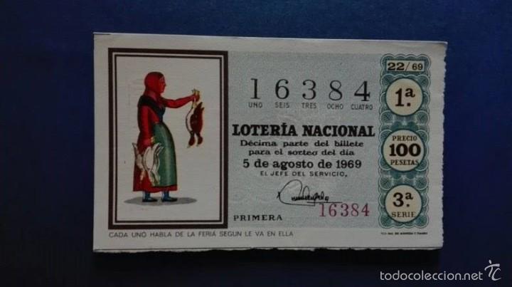 National Spanish Lottery: decimo de loteria de 1969 sorteo 22