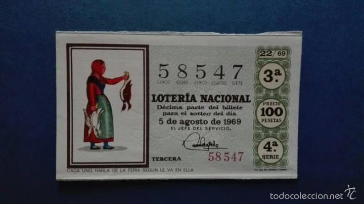 Nationale spanische Lotterie: decimo de loteria de 1969 sorteo 22