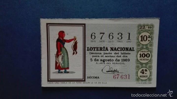 Nationale spanische Lotterie: decimo de loteria de 1969 sorteo 22