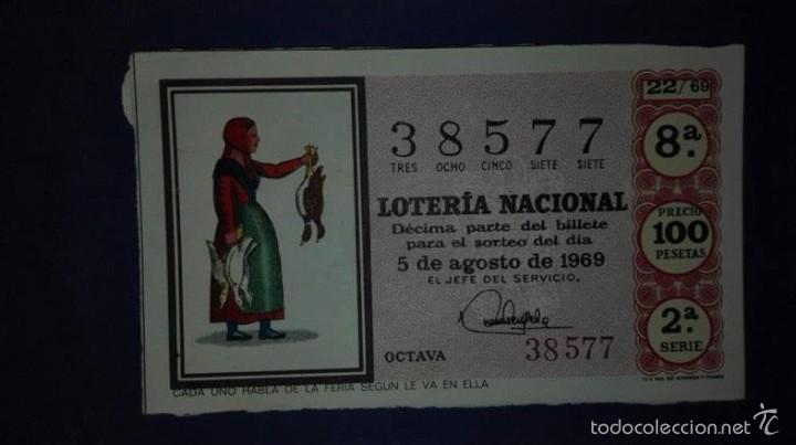 Nationale spanische Lotterie: decimo de loteria de 1969 sorteo 22