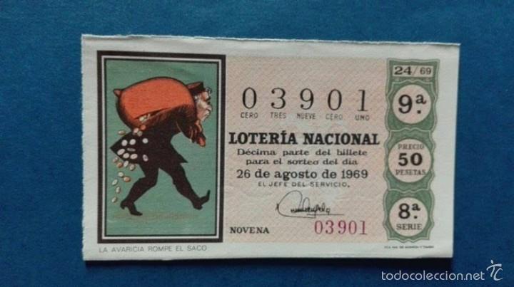 Nationale spanische Lotterie: decimo de loteria de 1969 sorteo 24