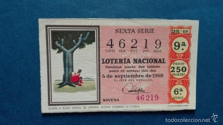 Nationale spanische Lotterie: decimo de loteria de 1969 sorteo 25