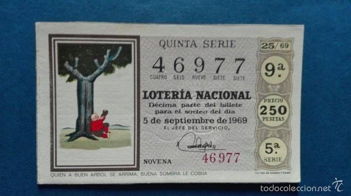 Nationale spanische Lotterie: decimo de loteria de 1969 sorteo 25