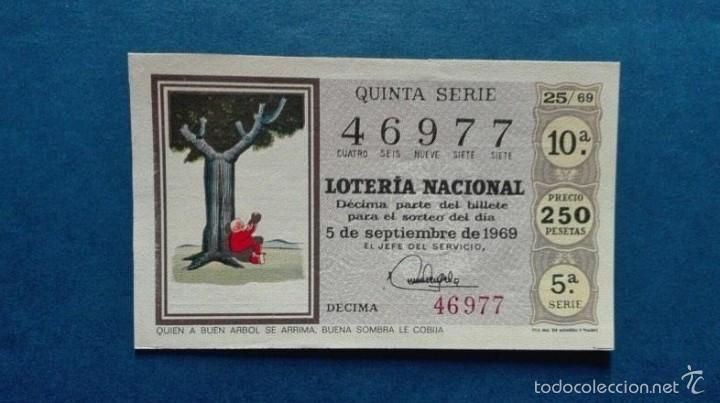 Nationale spanische Lotterie: decimo de loteria de 1969 sorteo 25