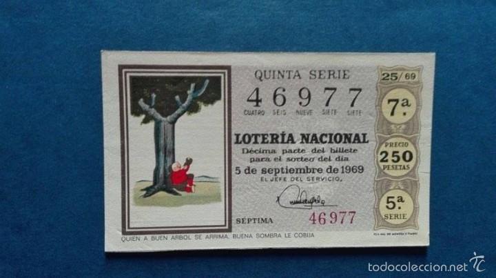 Nationale spanische Lotterie: decimo de loteria de 1969 sorteo 25