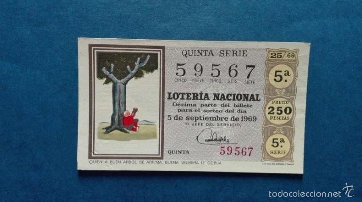 Nationale spanische Lotterie: decimo de loteria de 1969 sorteo 25