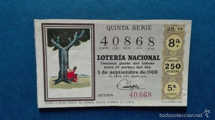 Nationale spanische Lotterie: decimo de loteria de 1969 sorteo 25