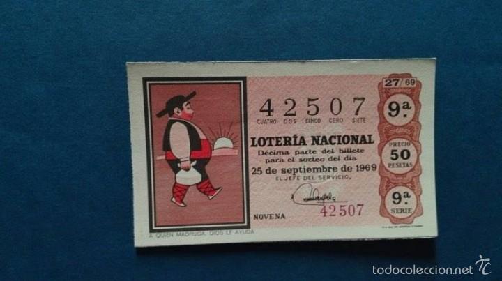 Nationale spanische Lotterie: decimo de loteria de 1969 sorteo 27