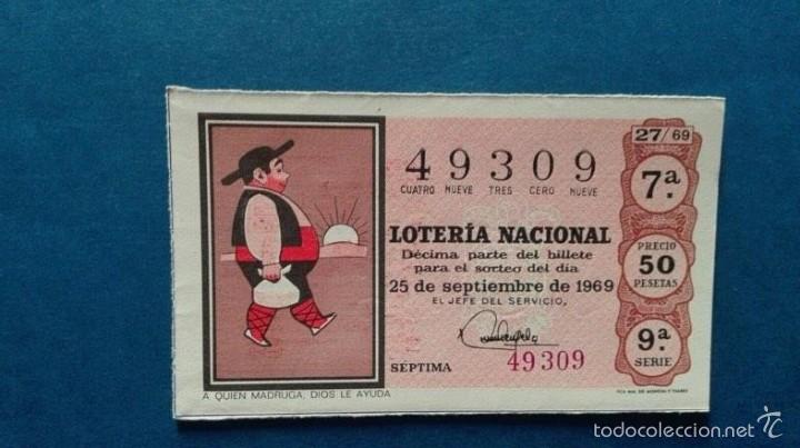 Nationale spanische Lotterie: decimo de loteria de 1969 sorteo 27