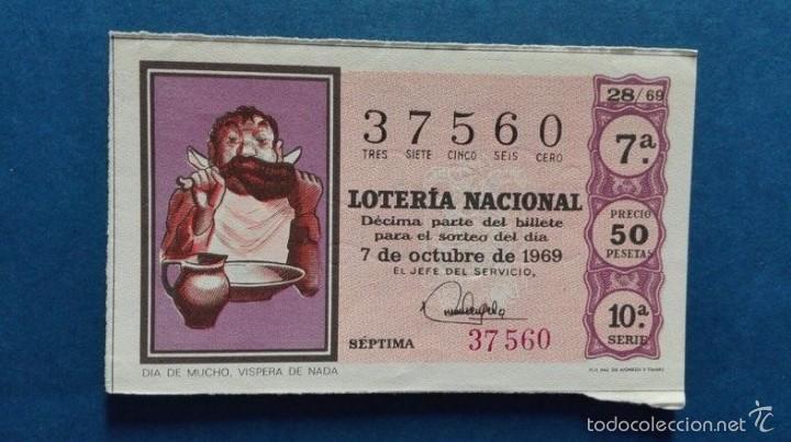 Nationale spanische Lotterie: decimo de loteria de 1969 sorteo 28