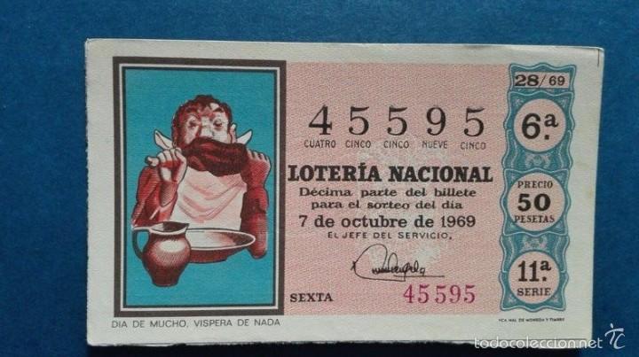 Nationale spanische Lotterie: decimo de loteria de 1969 sorteo 28