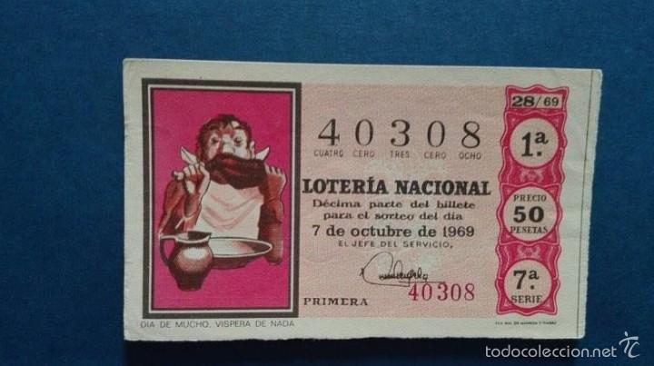 Nationale spanische Lotterie: decimo de loteria de 1969 sorteo 28