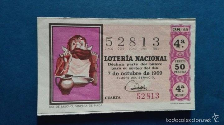 Nationale spanische Lotterie: decimo de loteria de 1969 sorteo 28