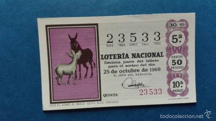 Nationale spanische Lotterie: decimo de loteria de 1969 sorteo 30