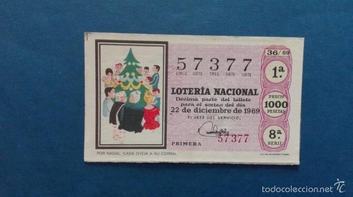 National Spanish Lottery: decimo de loteria de 1969 sorteo 36