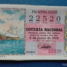 Lotería Nacional: DECIMO DE LOTERIA DE 1970 SORTEO 16