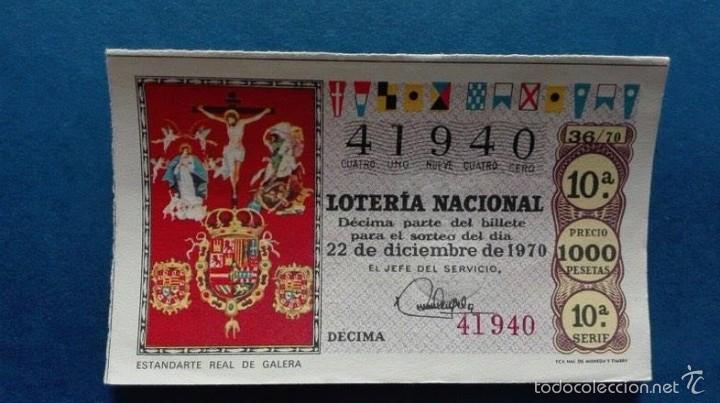 Nationale spanische Lotterie: decimo de loteria de 1970 sorteo 36