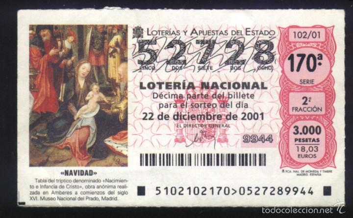 Loter&iacute;a Nacional: A-3074- DECIMO DE LOTERIA 102/01. NACIMIENTO E INFANCIA DE CRISTO. MUSEO DEL PRADO (MADRID).