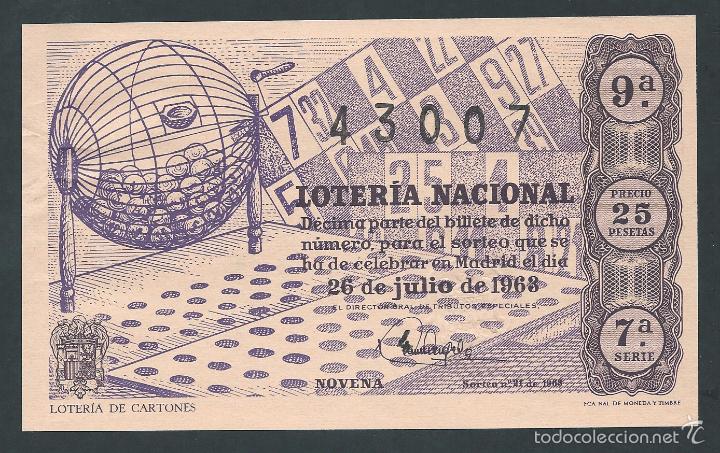 National Spanish Lottery: decimo loteria nacional 26 de julio a&ntilde;o 1963 sorteo n 21 loteria de cartones