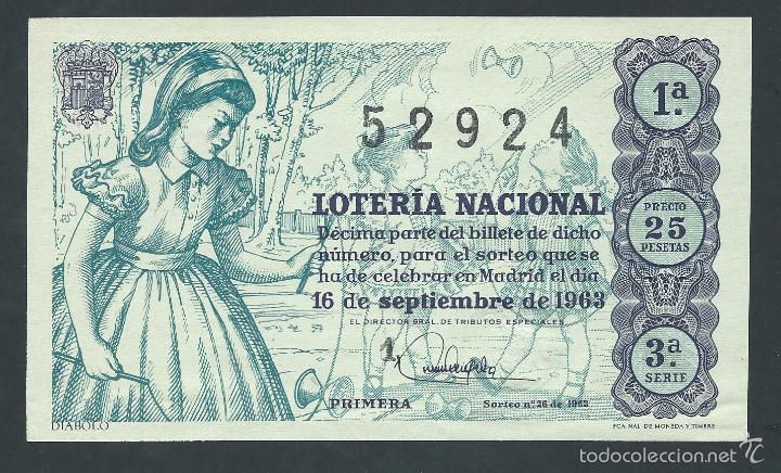 National Spanish Lottery: decimo loteria nacional 16 de septiembre a&ntilde;o 1963 sorteo n 26 diabolo