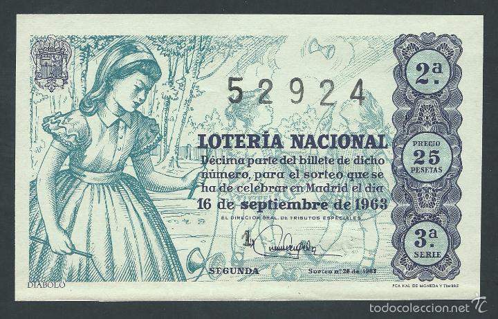 National Spanish Lottery: decimo loteria nacional 16 de septiembre a&ntilde;o 1963 sorteo n 26 diabolo