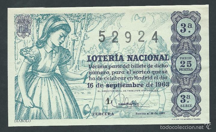 National Spanish Lottery: decimo loteria nacional 16 de septiembre a&ntilde;o 1963 sorteo n 26 diabolo
