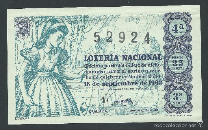 National Spanish Lottery: decimo loteria nacional 16 de septiembre a&ntilde;o 1963 sorteo n 26 diabolo