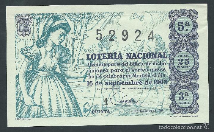 National Spanish Lottery: decimo loteria nacional 16 de septiembre a&ntilde;o 1963 sorteo n 26 diabolo
