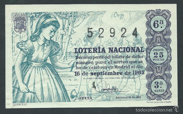 National Spanish Lottery: decimo loteria nacional 16 de septiembre a&ntilde;o 1963 sorteo n 26 diabolo