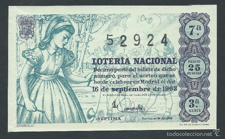 National Spanish Lottery: decimo loteria nacional 16 de septiembre a&ntilde;o 1963 sorteo n 26 diabolo