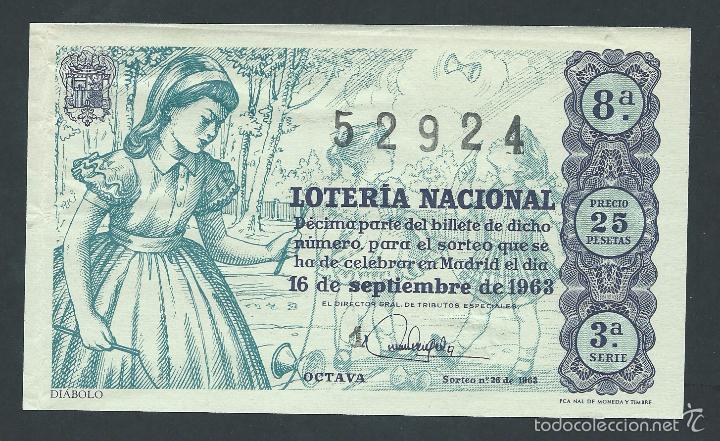 National Spanish Lottery: decimo loteria nacional 16 de septiembre a&ntilde;o 1963 sorteo n 26 diabolo