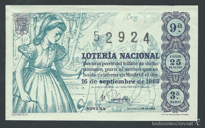 National Spanish Lottery: decimo loteria nacional 16 de septiembre a&ntilde;o 1963 sorteo n 26 diabolo