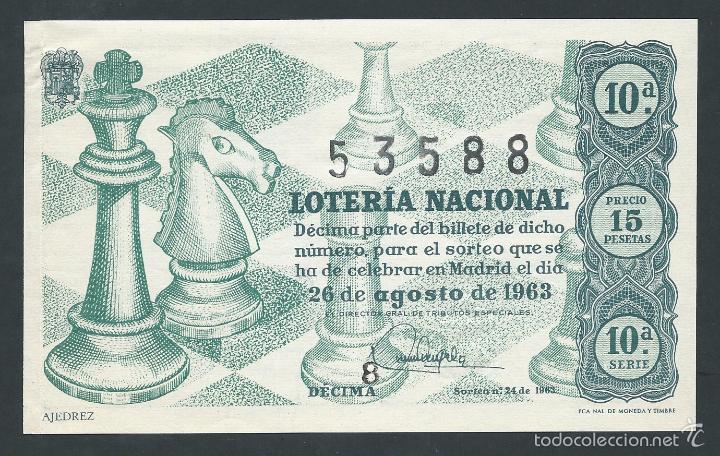 Nationale spanische Lotterie: decimo loteria nacional 26 de agosto a&ntilde;o 1963 sorteo n 24 ajedrez