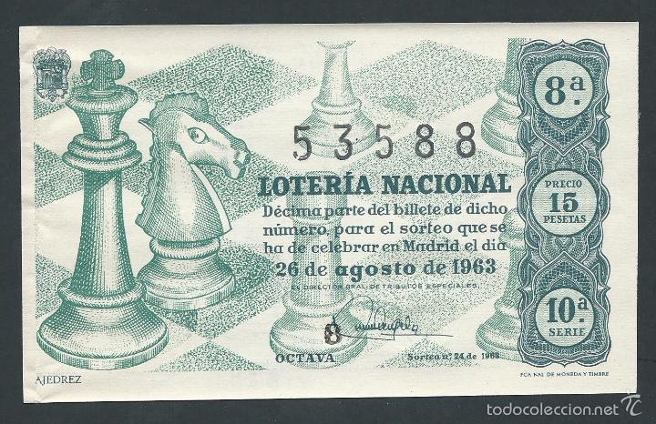 Nationale spanische Lotterie: decimo loteria nacional 26 de agosto a&ntilde;o 1963 sorteo n 24 ajedrez