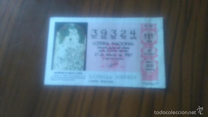National Spanish Lottery: LOTERIA NACIONAL 21 DE MARZO DE 1987. BUEN ESTADO