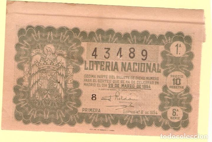 National Spanish Lottery: DECIMO LOTERIA NACIONAL A&Ntilde;O 1954 SORTEO N&ordm; 9