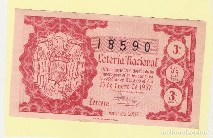 National Spanish Lottery: DECIMO LOTERIA NACIONAL A&Ntilde;O 1957 SORTEO N&ordm; 2